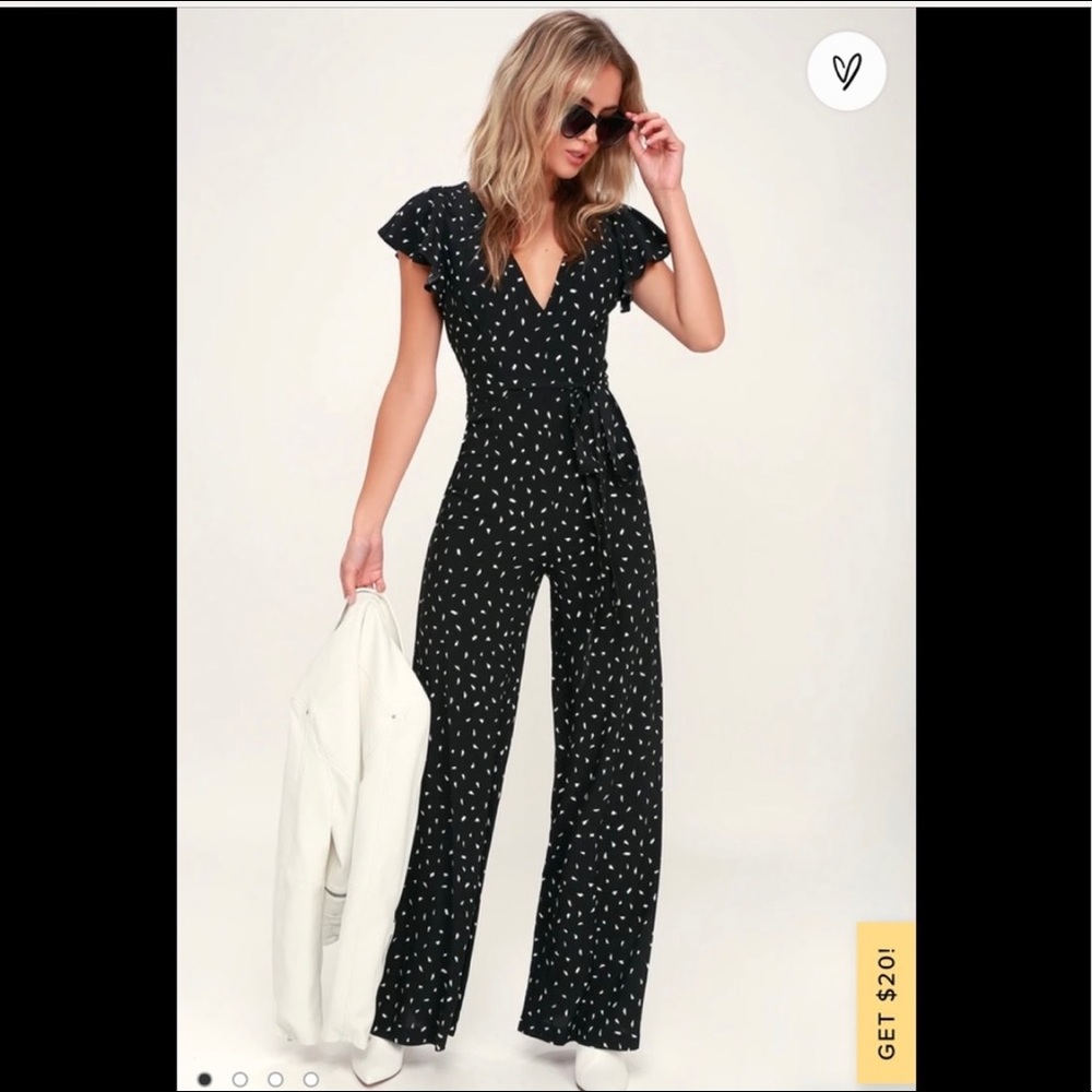 Lulus black and white jumpsuit